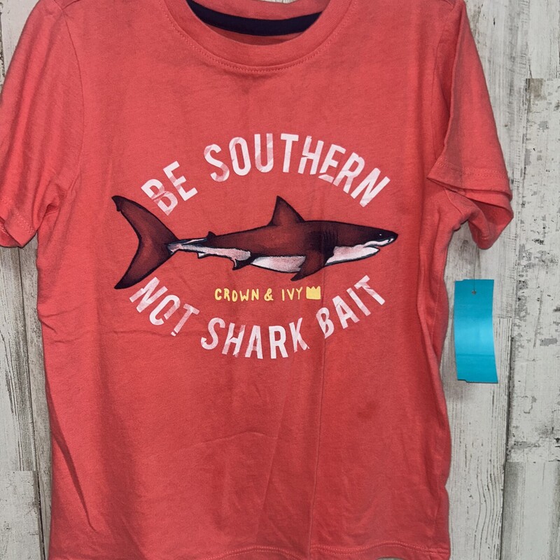 7 Red Shark Tee, Red, Size: Boy 5-8