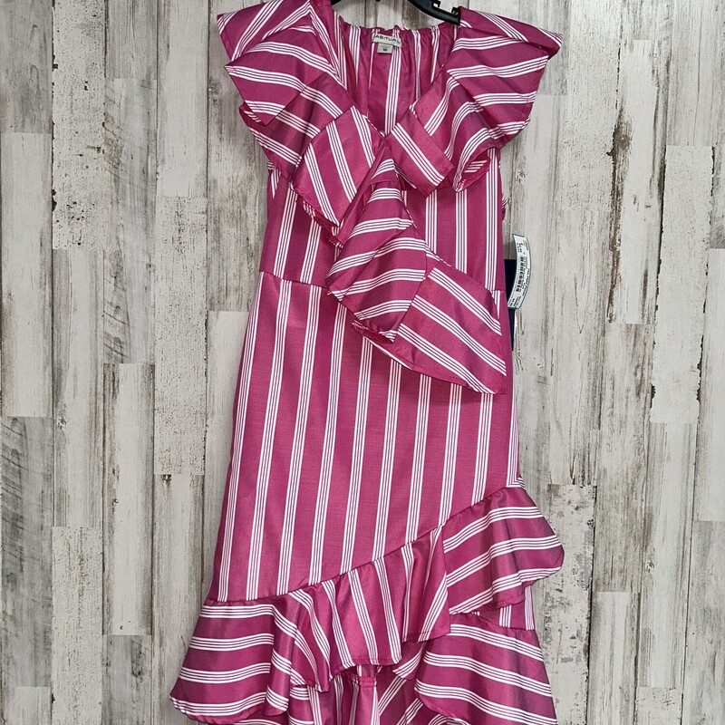 10 Pink Striped Ruffle Dr