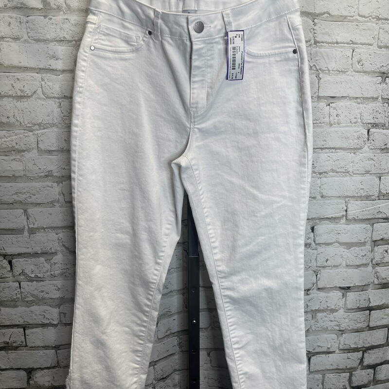 D Jeans, White, Size: 8