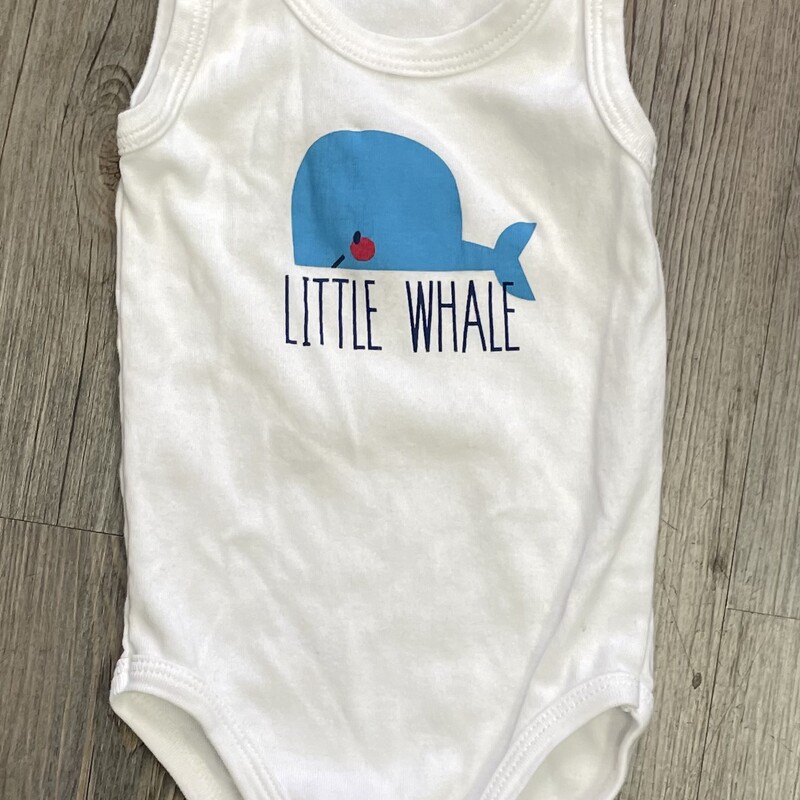 Little Whale Baby Onesie, White, Size: 6-9M
