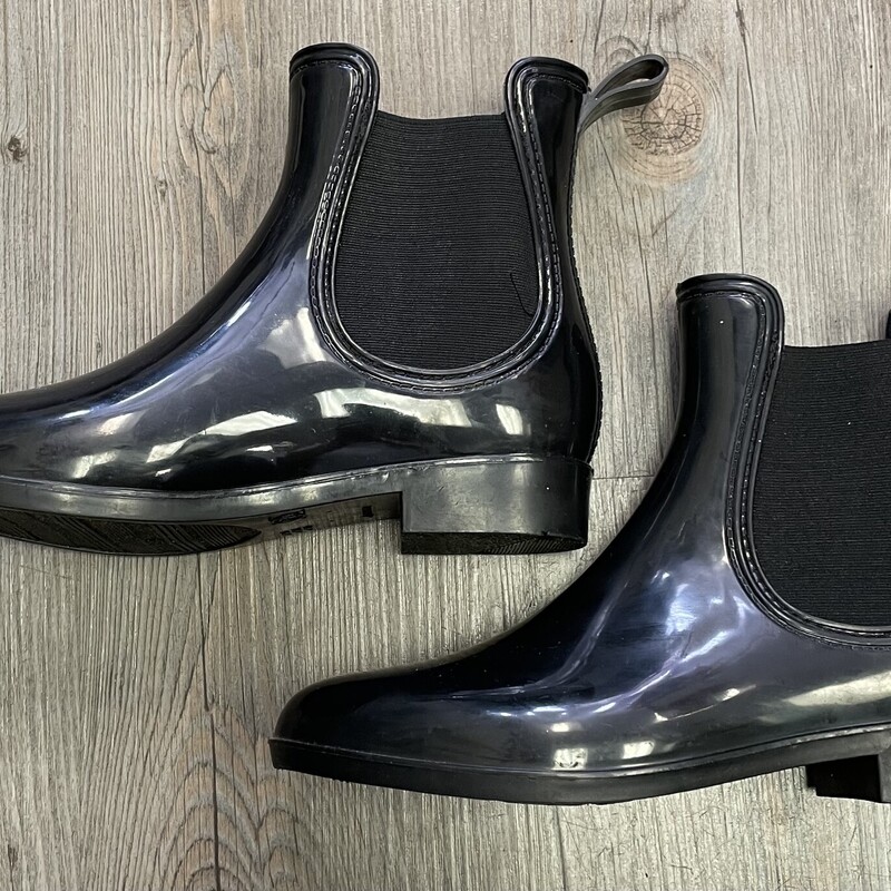 Rain Boots Hightop, Black, Size: 7Y