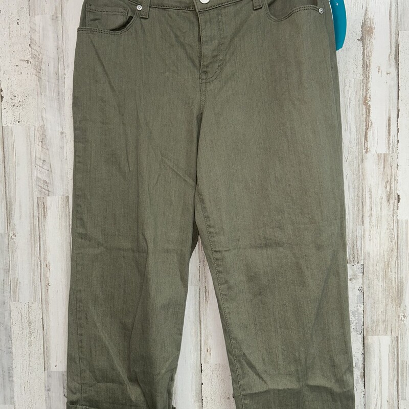 Sz10 Olive Cuff Pants, Green, Size: Ladies L