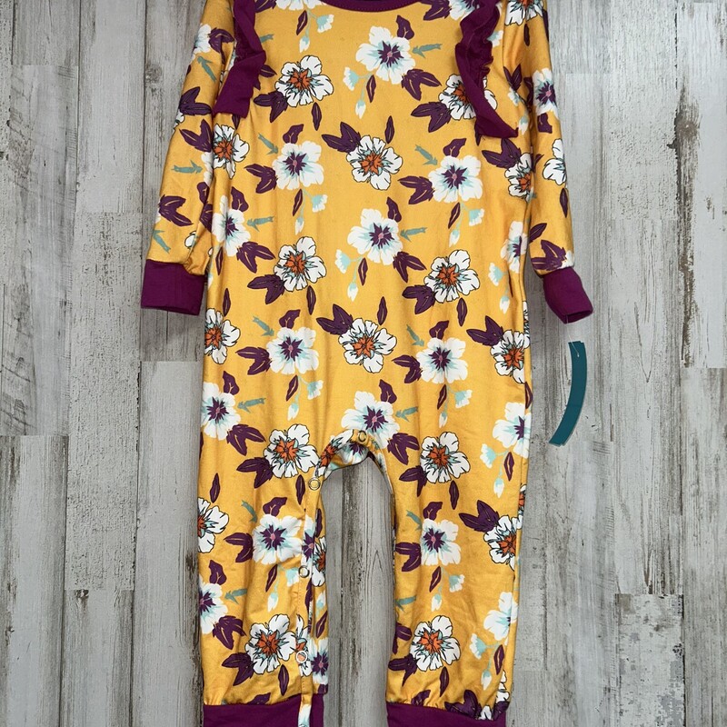 12/18M Yellow Floral Romp, Yellow, Size: Girl 6-12m