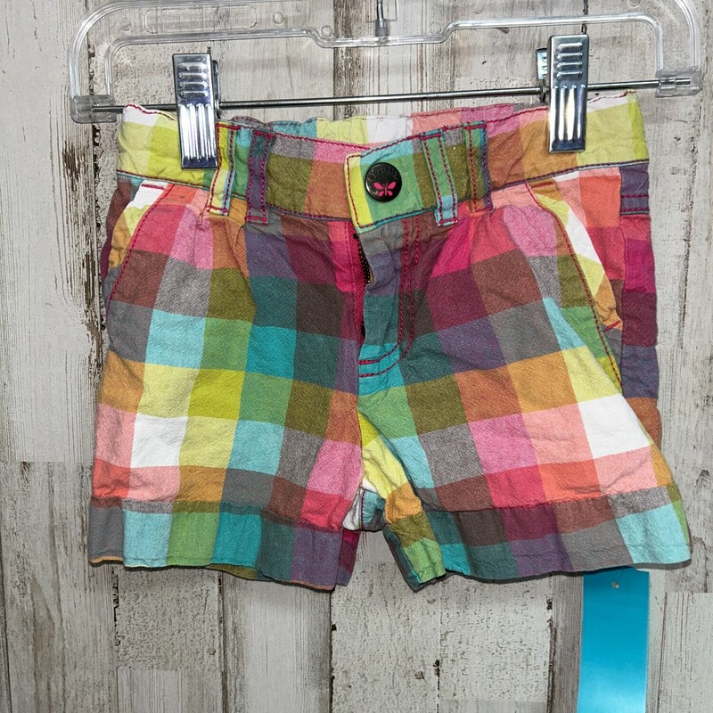 3T Pink Plaid Shorts, Pink, Size: Girl 3T