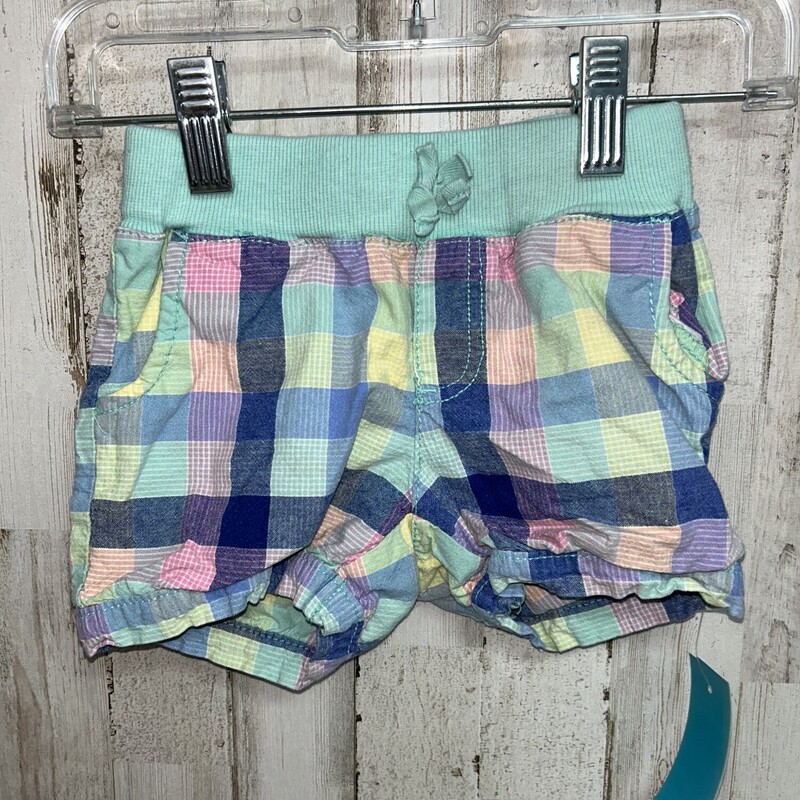 3T Teal Plaid Shorts, Teal, Size: Girl 3T