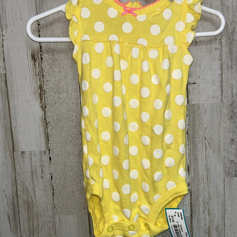 6M Yellow Dotted Onesie