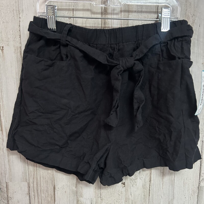 10/12 Black Tie Shorts, Black, Size: Girl 10 Up
