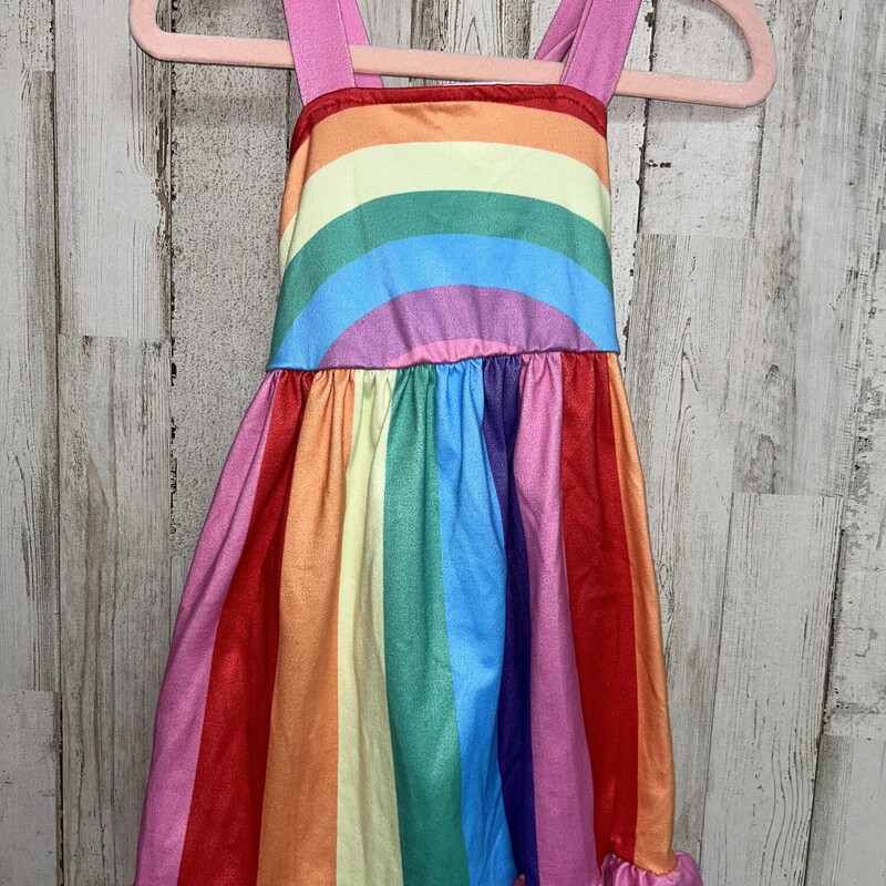 2 Rainbow Tank Dress, Pink, Size: Girl 2T
