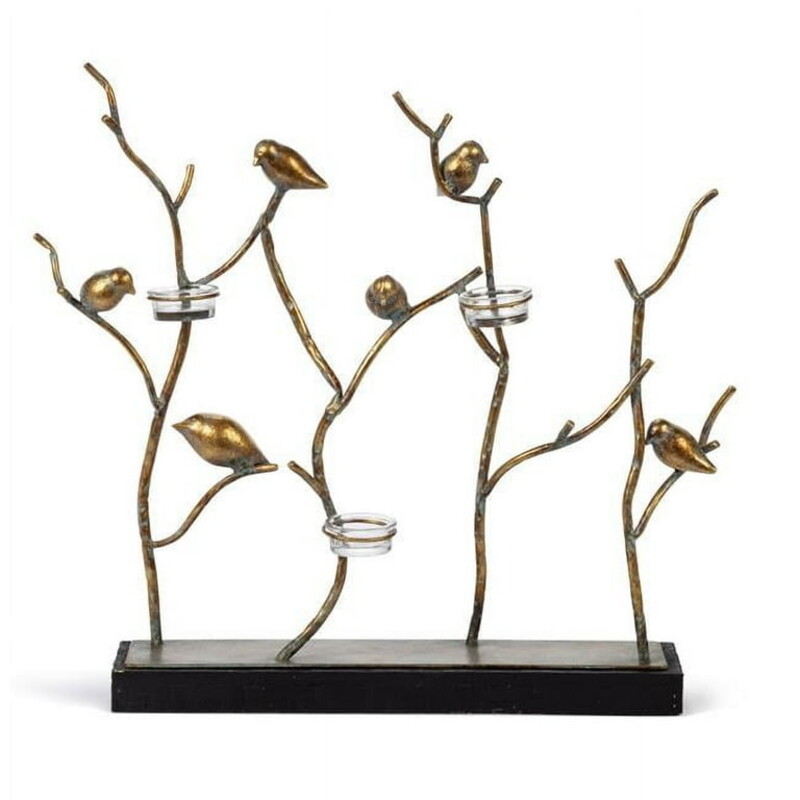 Metal Bird In Branches
Gold Black Green
Size: 16x18.5H