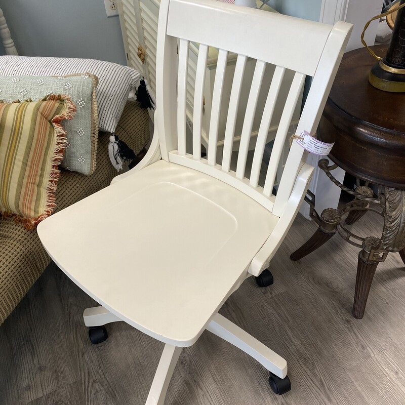 White Wooden Desk Chair