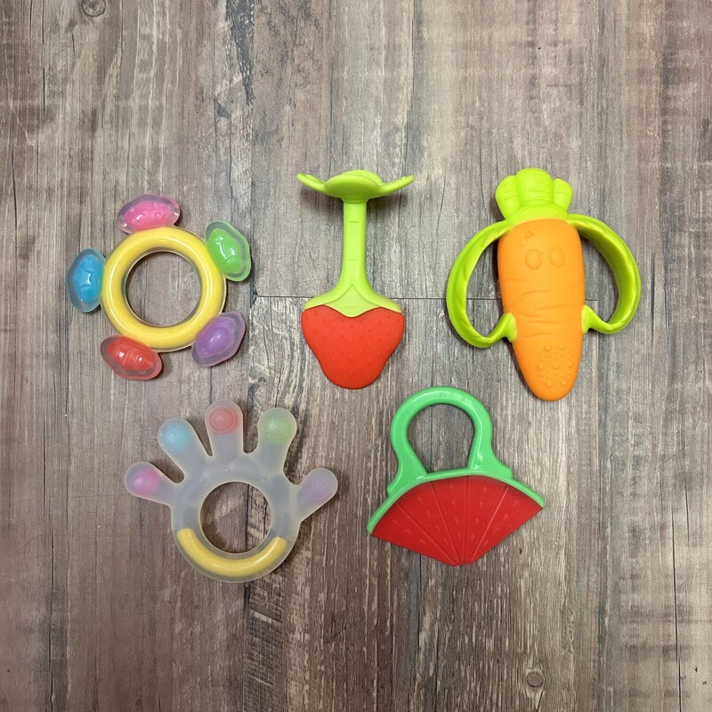 5 Pc Bag Of Teethers, Multi, Size: Baby Gear