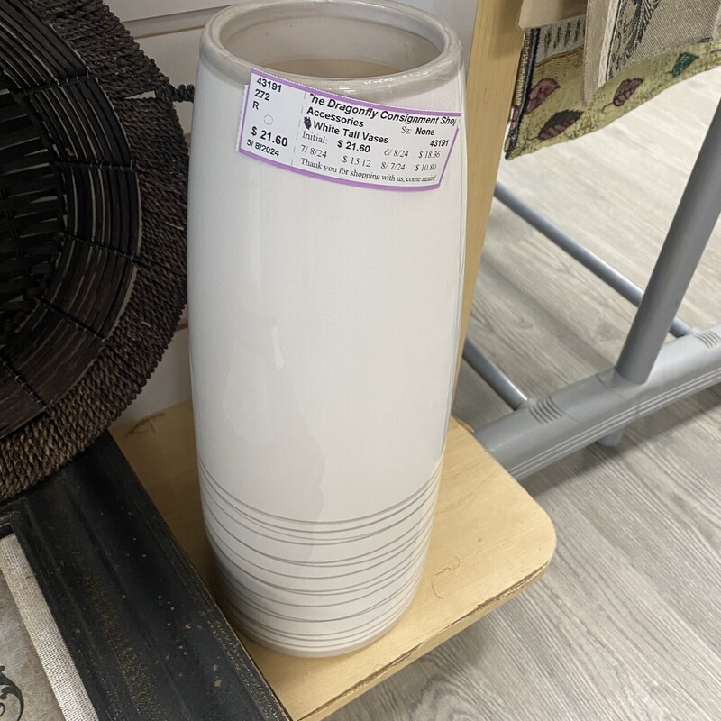 White Tall Vase