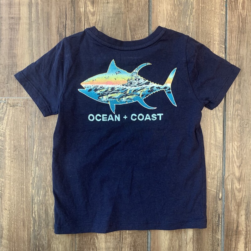 Ocean+Coast Fish Cotton, Navy, Size: 4 Toddler