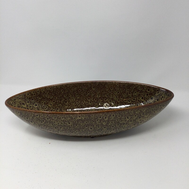 Oblong Decorative Bowl, Brown, Size: 16X6