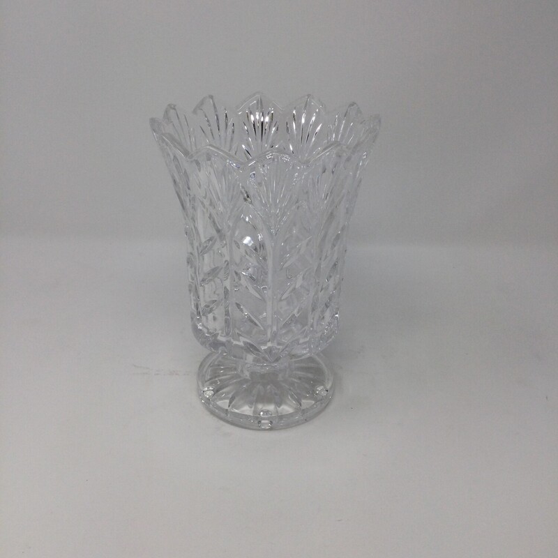 Glass Vase, Clear, Size: 7