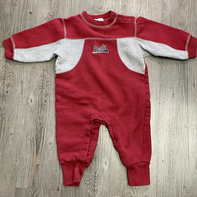 Roots LS Onesie, Red, Size: 6-9M Approximately