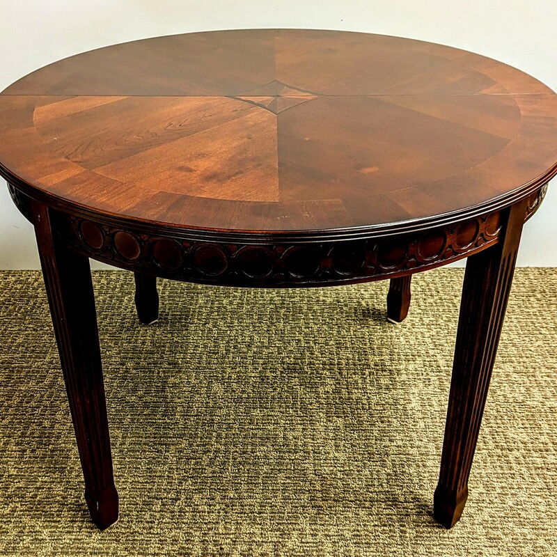 Round Wood Dining Table
Brown Solid Wood
Size: 42x30H