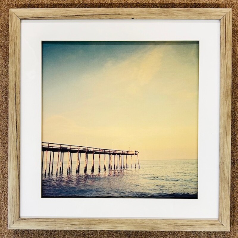 Pier On Water Square Print
Blue Gray Tan
Size: 16 x 16H