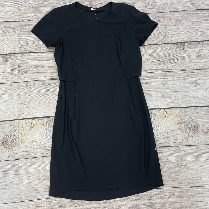 Lululemon Dress, Black stretchy short sleeves size small