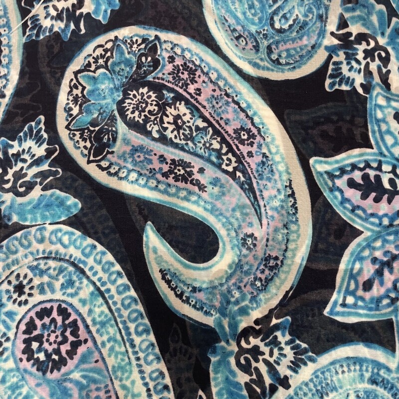 Talbots Cape, Navy teal paisley print. this would be great for a cover up
 Size: Large/XL