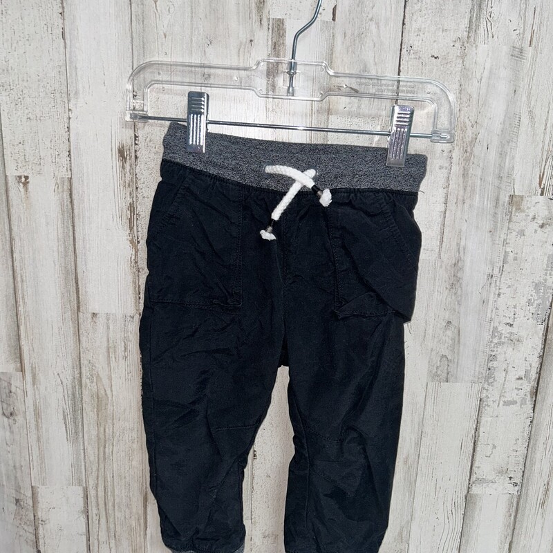 18M Black Drawstring Pant, Black, Size: Boy 12-24m