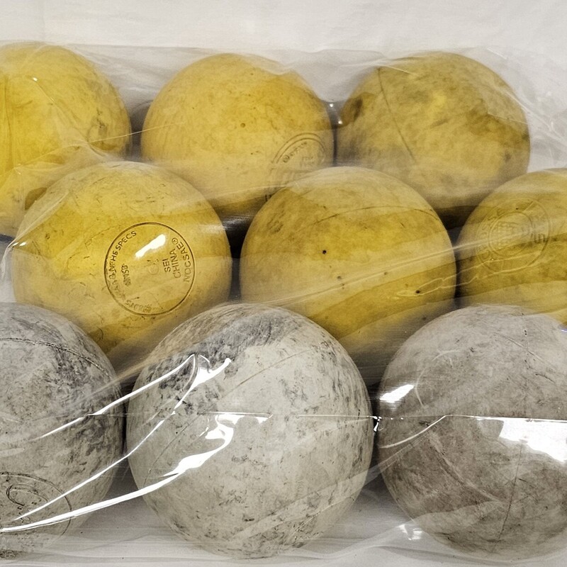 Mixed Pack of Yellow & White Lacrosse Balls, 9ct, pre-owned