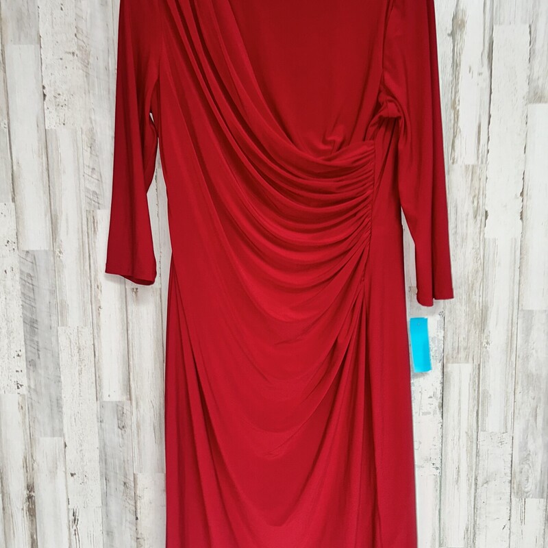 Sz14 Red Scrunch Dress