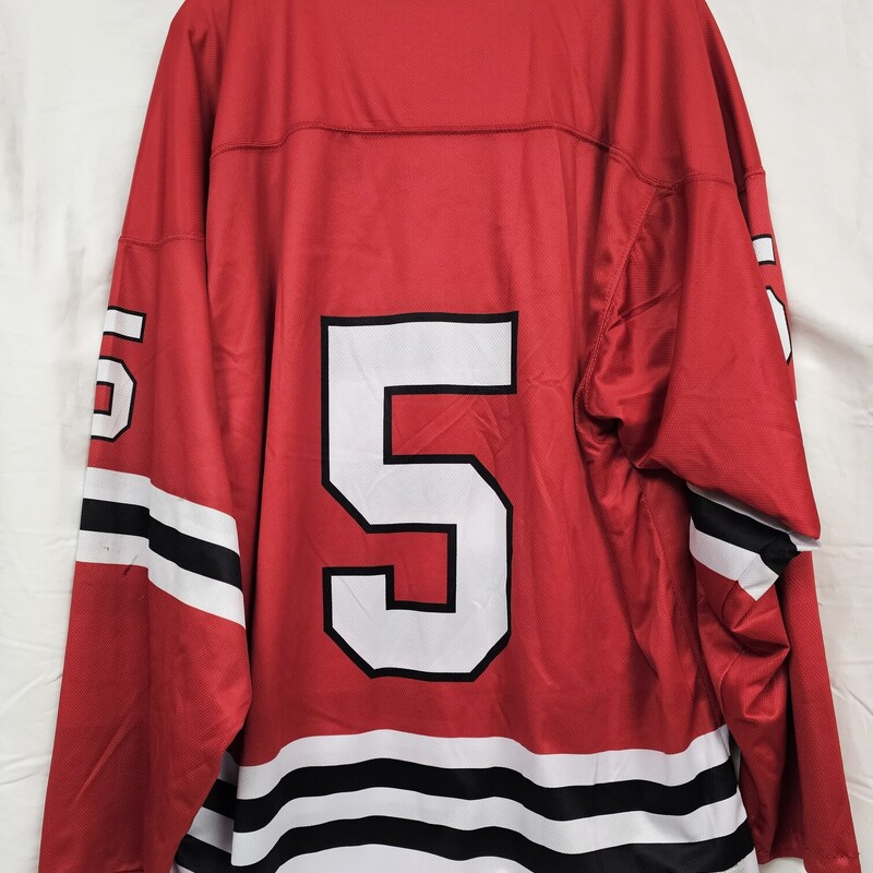 Bridgewater Bandits #5 Reversible Hockey Jersey, Red/White, Size: Not Found, looks like a Sr M. Old Logo! pre-owned