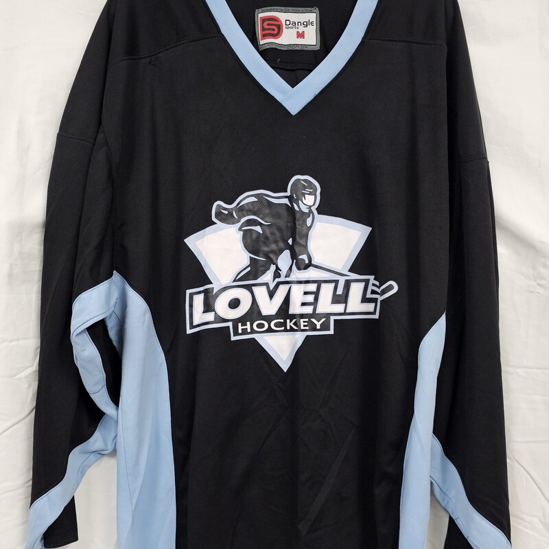 Lovell Hockey Jersey, Black & Carolina Blue, Size: Sr M, pre-owned