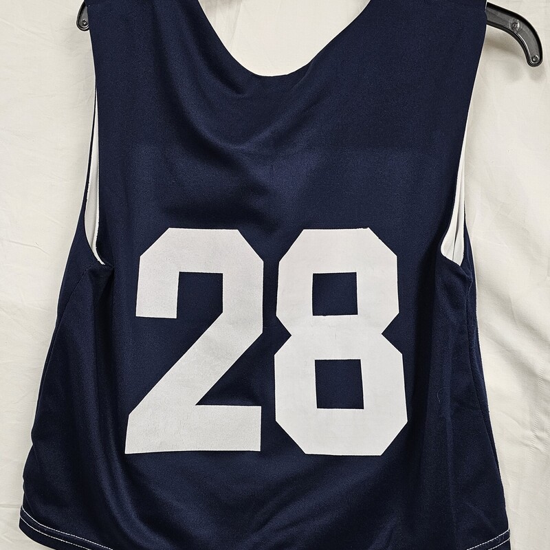 Plymouth Lacrosse Reversible Tank, Navy/White, Size: XS, #28, pre-owned