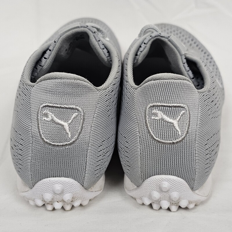 Barely walked in.  Great Shape!
Puma Women's Monolite Fusion Slip On Golf Shoes.
-Performance mesh uppers provide cool, breathable comfort and flexibility
-FusionFoam midsole provides unrivaled energy return and cushioning with every step