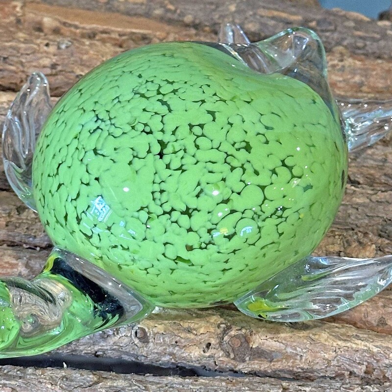 Green Glass Turtle 8 X 8