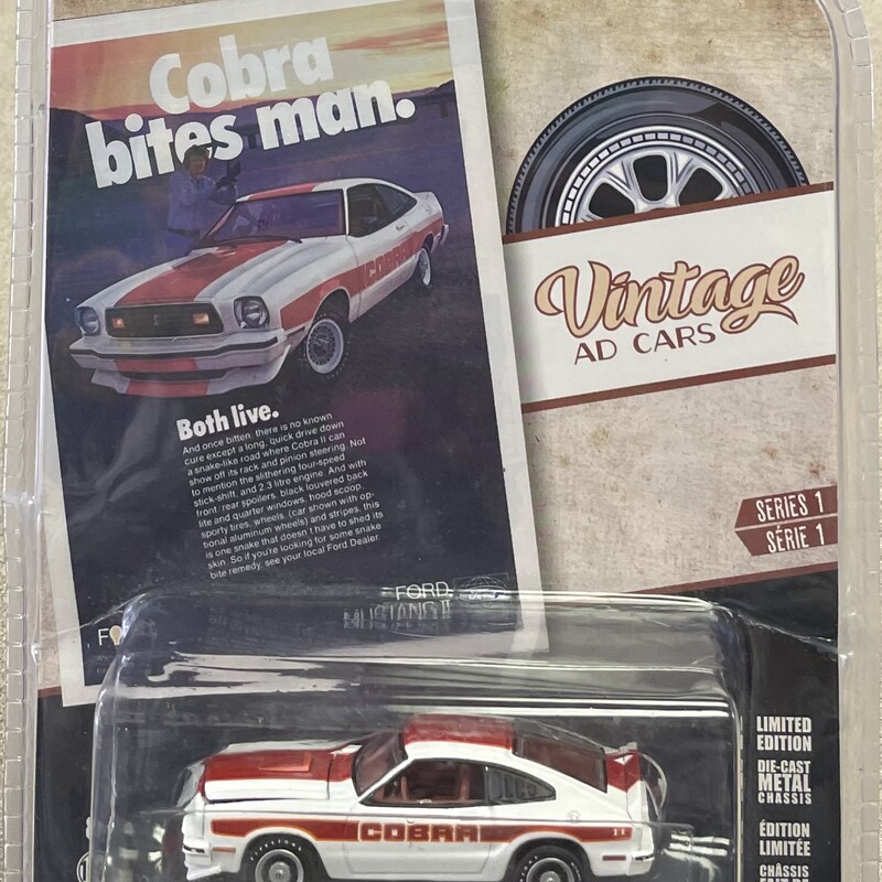 1978ford Mustang 11 Cobra, White, Size: NEW!