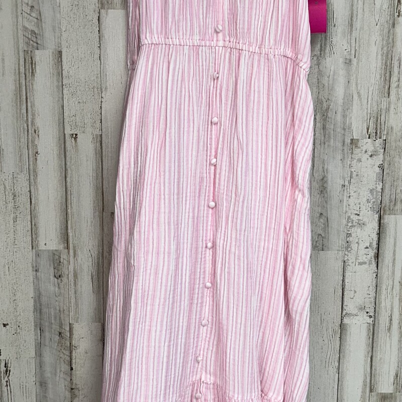 S Pink Stripe Button Dres, Pink, Size: Ladies S
