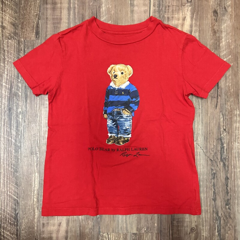 Polo Bear Graphic Tee, Red, Size: Youth Xs