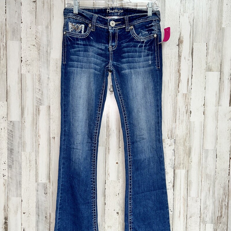 Sz3 Studded Pocket Jeans, Blue, Size: Ladies S