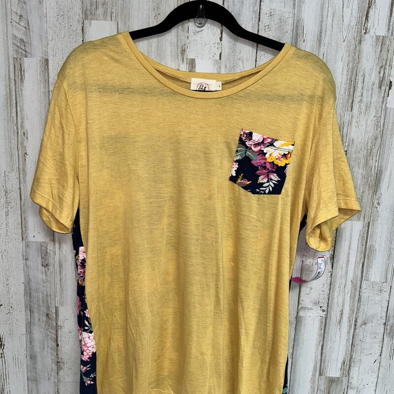 L Yellow Floral Pocket To