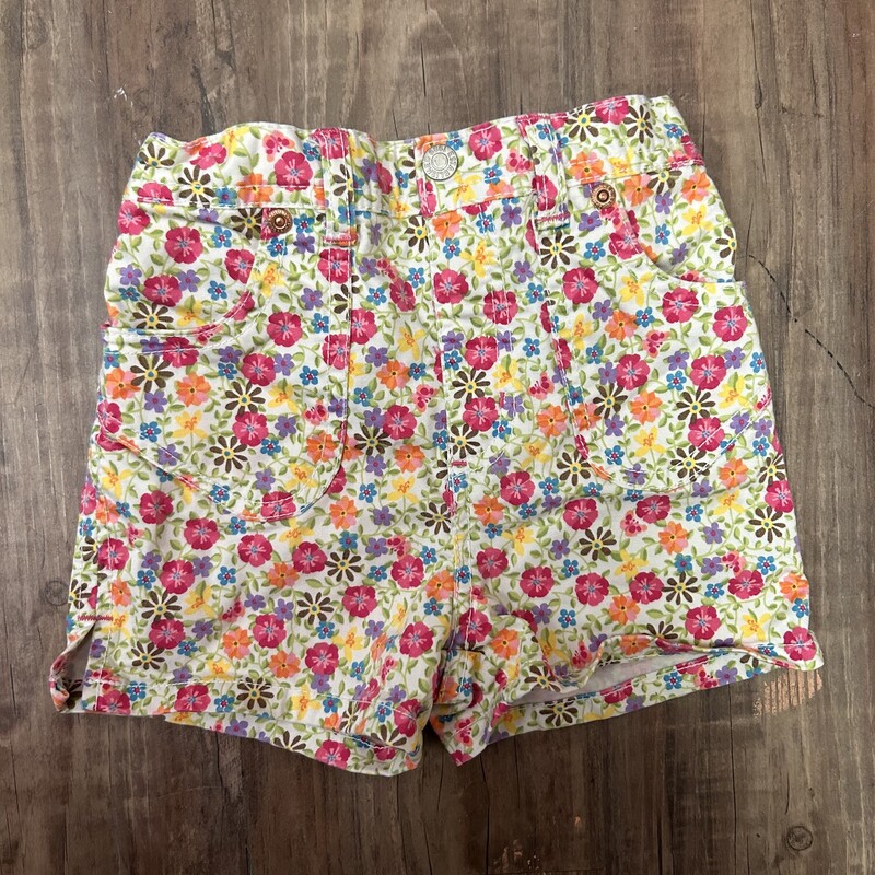 Place Floral Shorts, White, Size: 3 Toddler