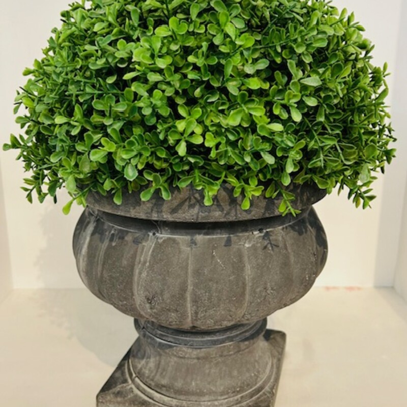 Round Topiary in Pedestal Planter
Green Gray
Size: 11 x 15H