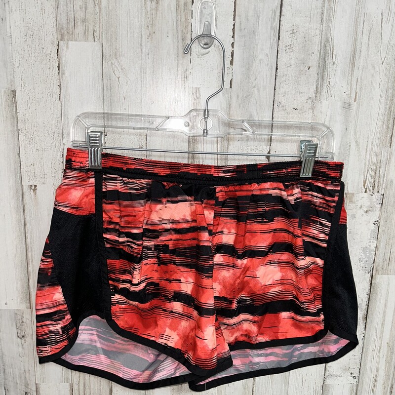 M Red Printed Active Shor, Red, Size: Ladies M