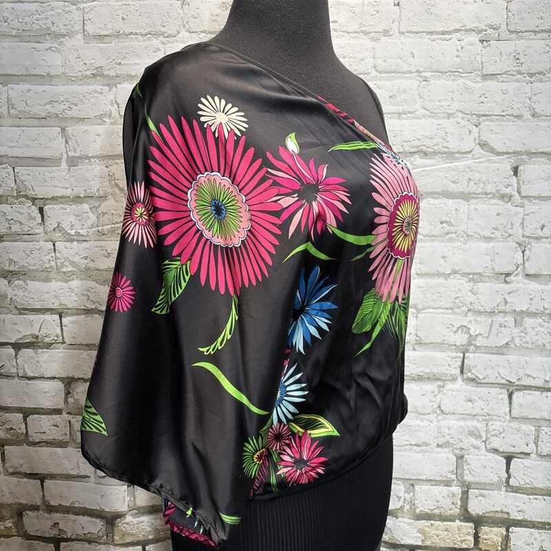 Bebe, Blk/flor, Size: Medium