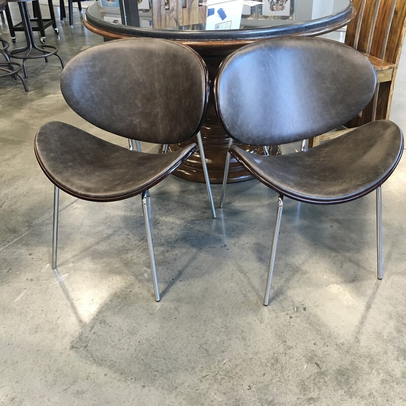 Pair Gray Modern Acc. Chair