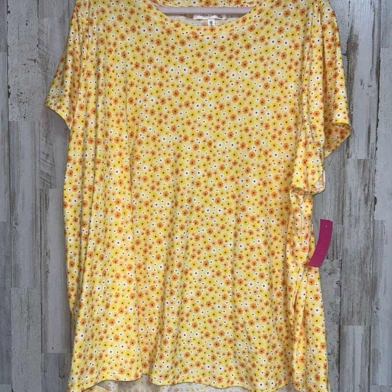 4X Yellow Floral Tee