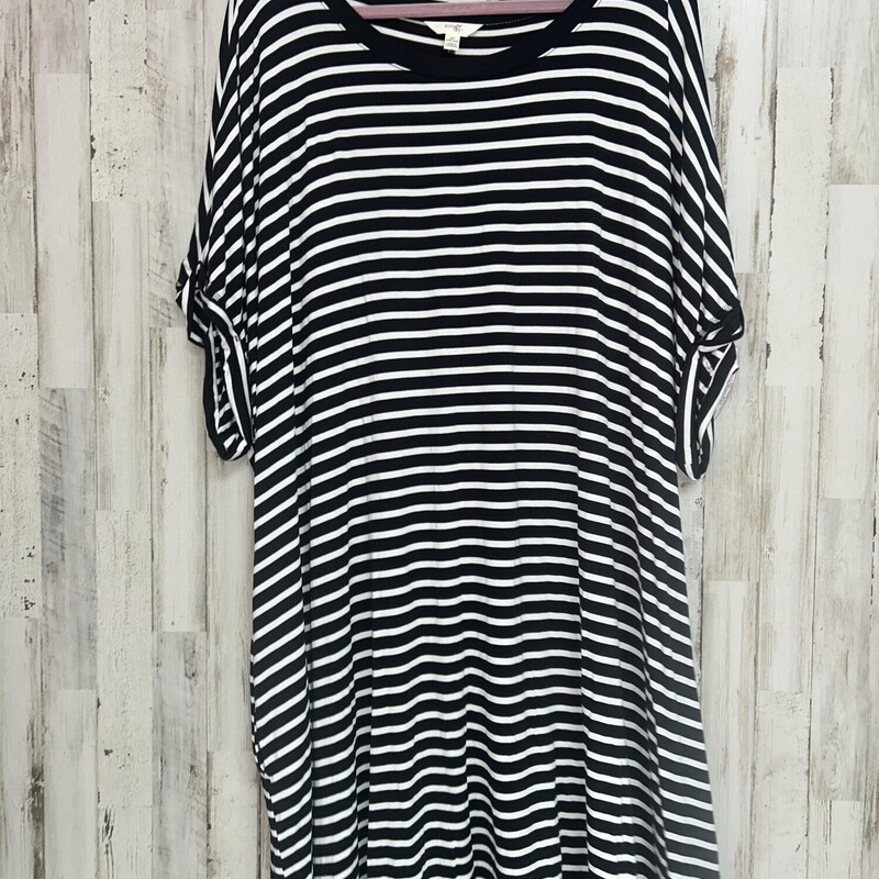 4X Black Striped Dress