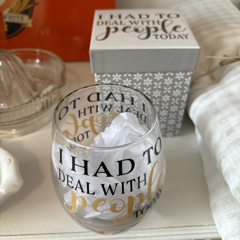 Wine Glass    Deal With People
Clear Black & Gold
