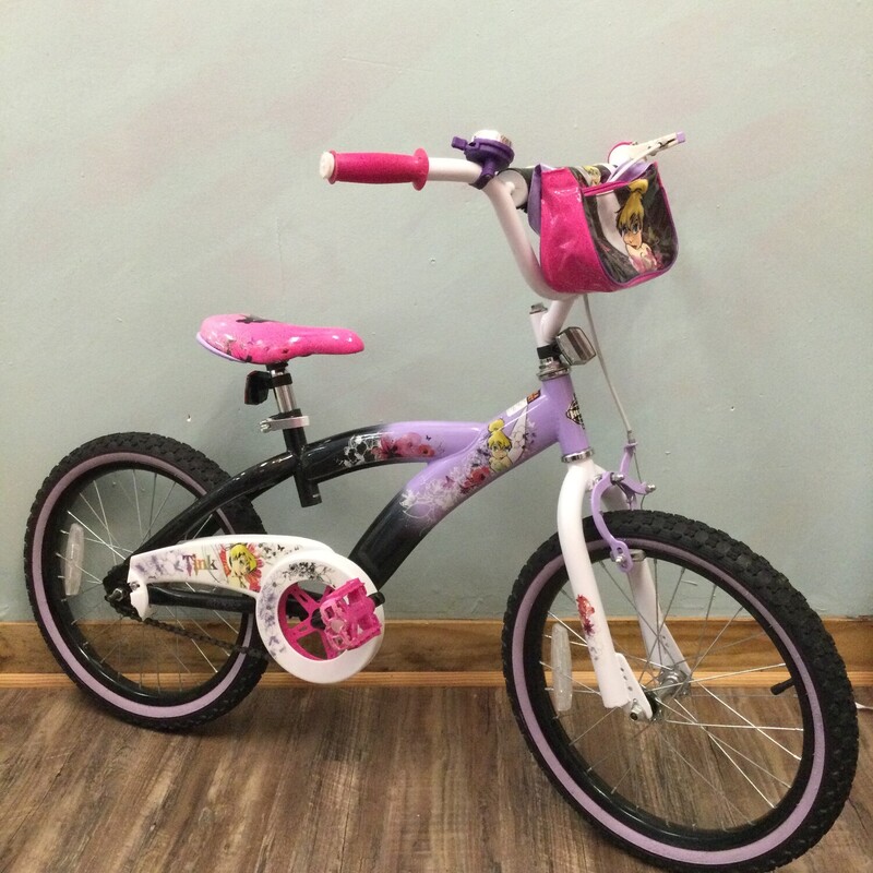Huffy Tinkerbell Bicycle, Magenta, Size: Outdoor

18in wheels, accessory bag included