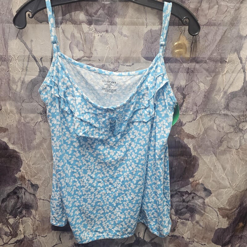 Super cute tank in blue and white floral print.