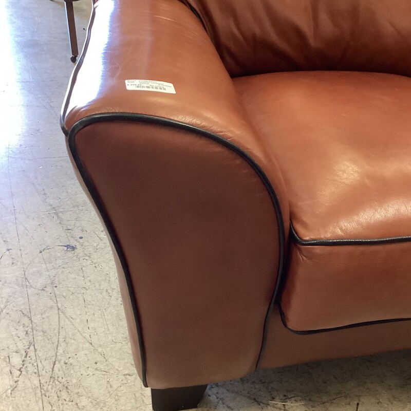 Leather Loveseat, Camel, Blk Lining
68 in w
