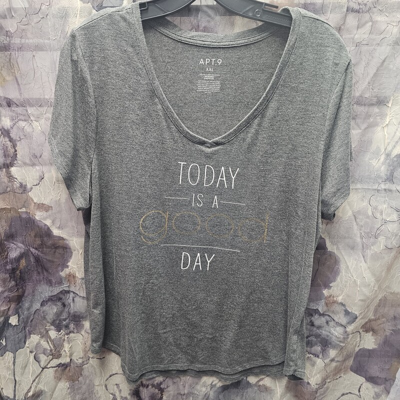 Grey short sleeve tee with Today is a Good Day graphic