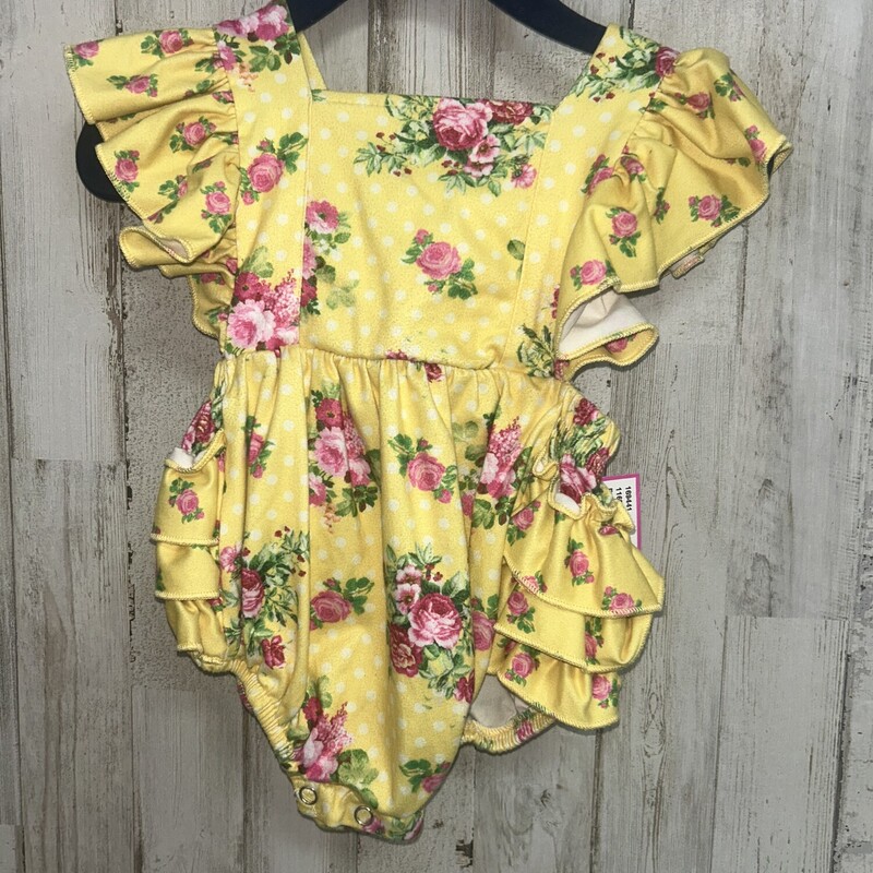 24M Yellow Floral Bubble, Yellow, Size: Girl 18-24